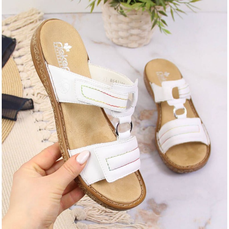 Velcro nahka Rieker W RKR511 valkoinen 1