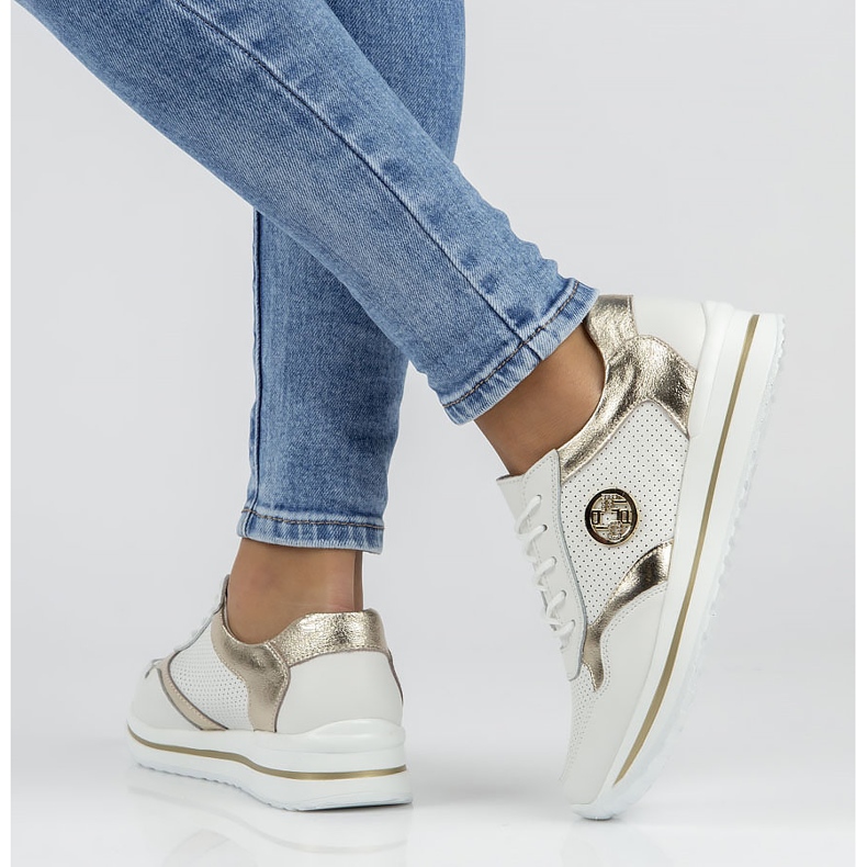 Nahkaiset lenkkarit Filippo DP3544 / 22 Wh Go white valkoinen 1