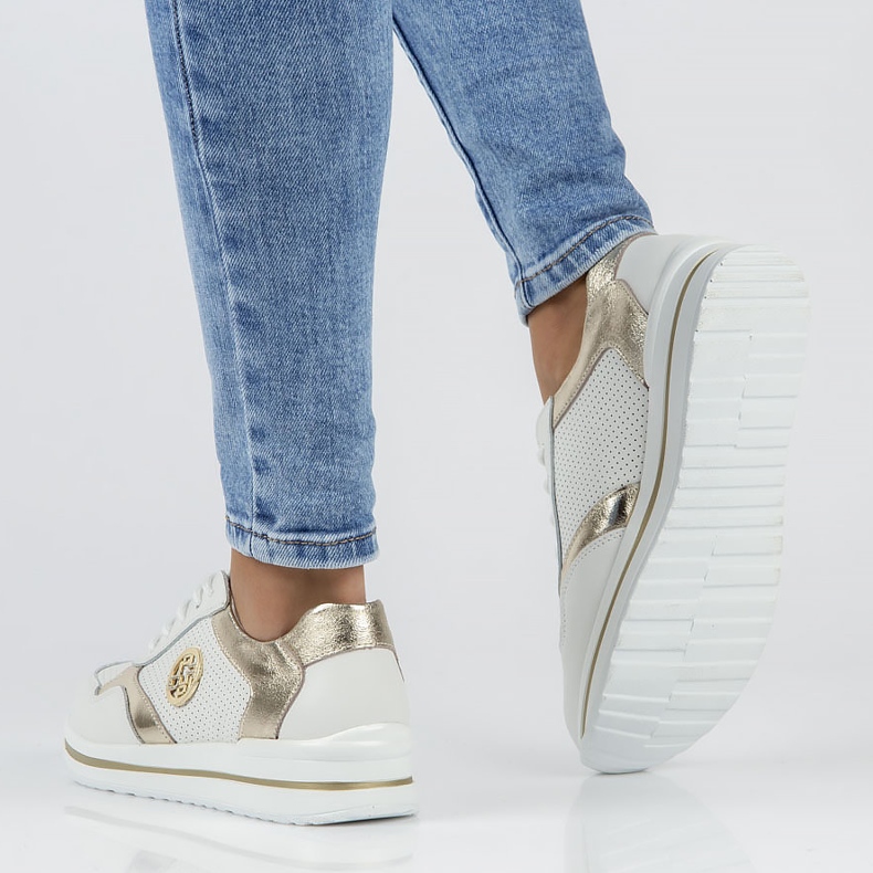 Nahkaiset lenkkarit Filippo DP3544 / 22 Wh Go white valkoinen 2