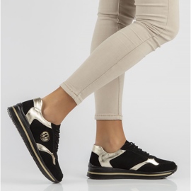 Nahkaiset lenkkarit Filippo DP3544 / 22 Bk mustat kultainen 1