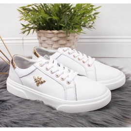 Nahka kengät alustalla Vinceza W JAN119B valkoinen 2