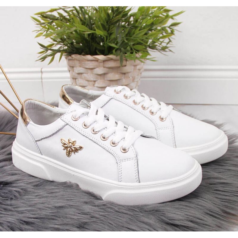 Nahka kengät alustalla Vinceza W JAN119B valkoinen 2