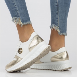 Nahkalenkkarit Filippo DP3547 / 22 Wh Go white valkoinen kultainen 2