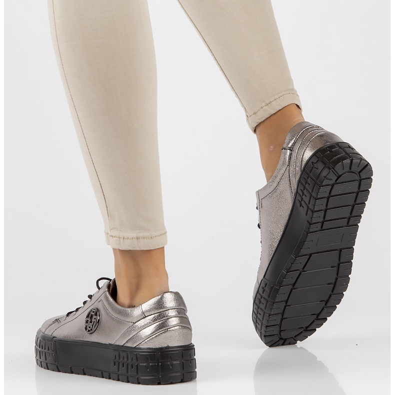 Nahkaiset lenkkarit FILIPPO DP3528 / 22 Gn gun metal hopea 2