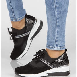 Nahkaiset tennarit Filippo DP1388 / 22 Bk mustat 1