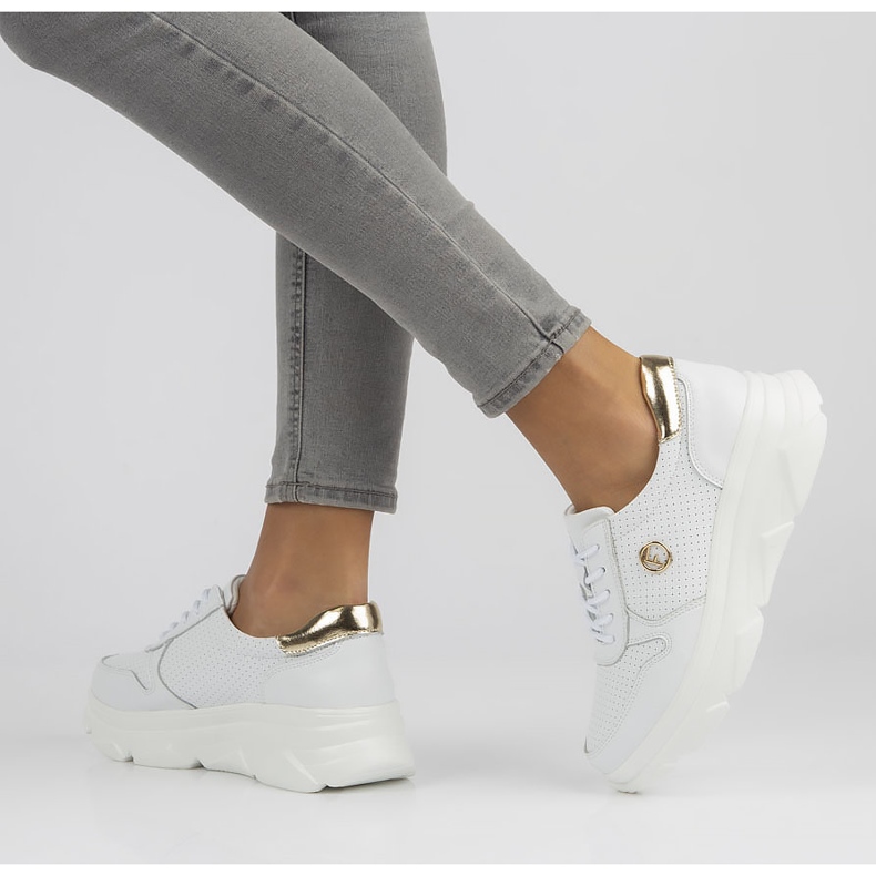 Nahkalenkkarit Filippo DP2138 / 22 Wh valkoinen 1