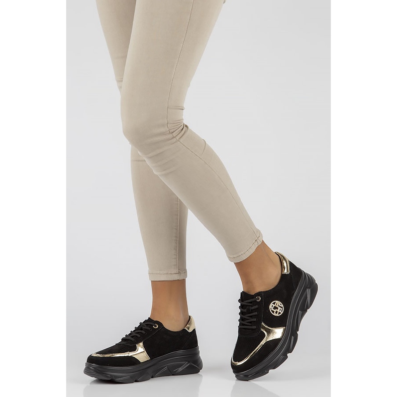 Nahkalenkkarit Filippo DP2138 / 22 Bk Go musta kultainen 1