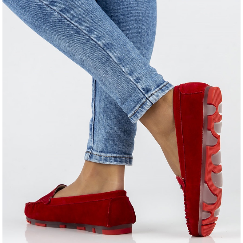 Punaiset Filippo DP2037 / 22 Rd nahkaiset loaferit punainen 2