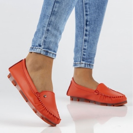 Punaiset nahkaiset Filippo DP2037 / 22 Rd Li loaferit punainen 1