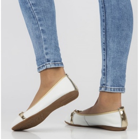 Nahkabalerinat Filippo DP3709 / 22 Wh valkoinen 2