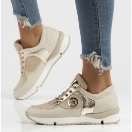 Nahkaiset lenkkarit Filippo 141 beige 1