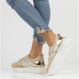 Nahkalenkkarit Filippo DP3691 / 22 Be Go beige kultainen 2