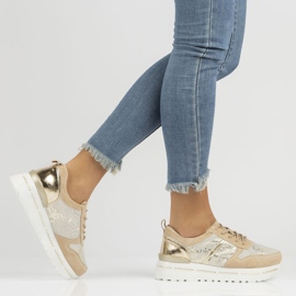 Nahkalenkkarit Filippo DP3691 / 22 Be Go beige kultainen 1