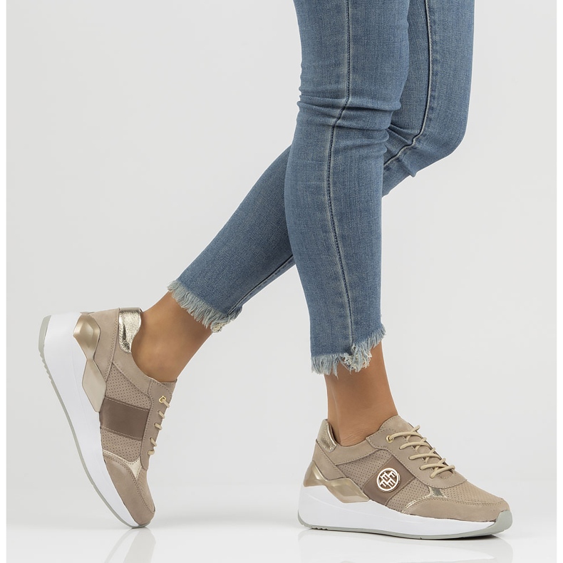 Nahkaiset lenkkarit Filippo DP3553 / 22 Beige 1