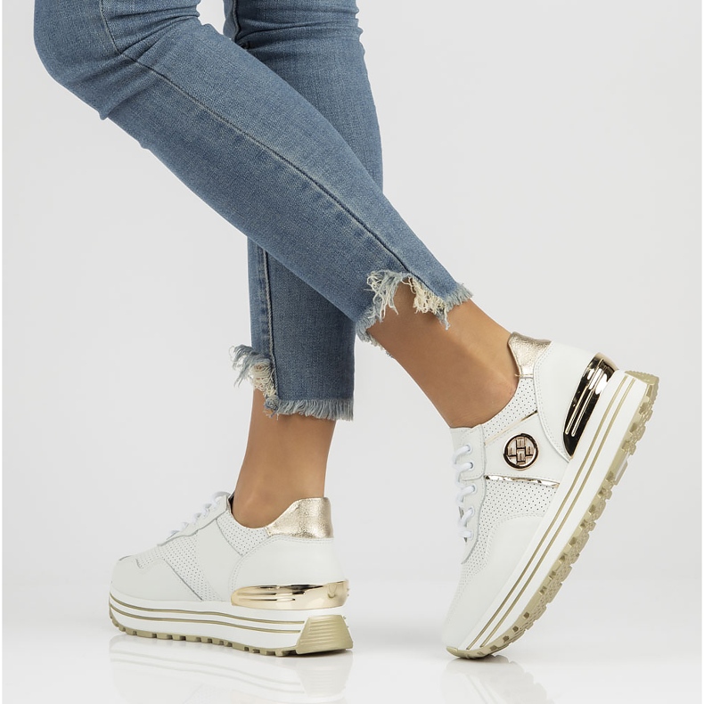 Nahkalenkkarit Filippo DP3538 / 22 Wh valkoinen 1