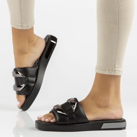 Nahkaiset tossut Filippo DK3903 / 22 Bk mustat 1