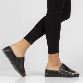 Nahkaiset tossut Filippo DK3921 / 22 Bk mustat 1