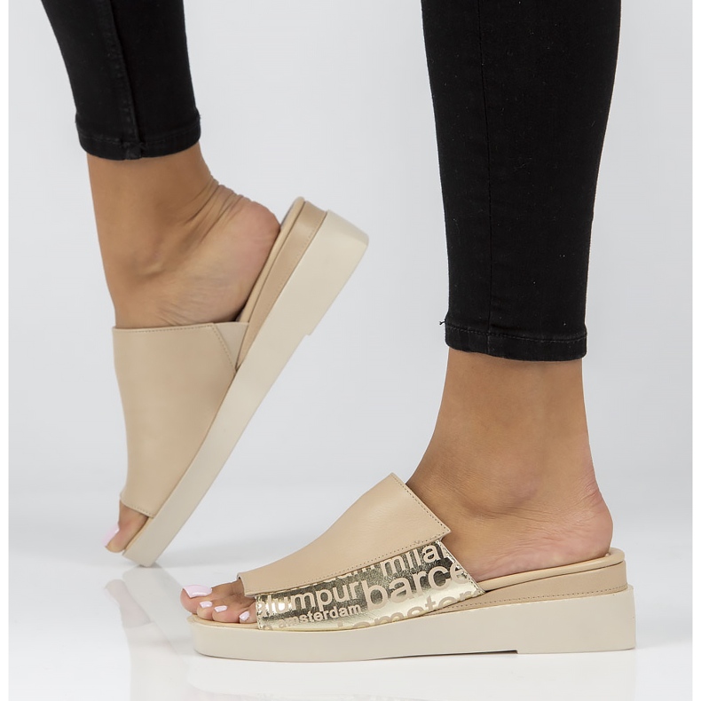 Nahkaiset tossut Filippo DK3921 / 22 Beige 1