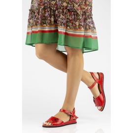 Punaiset Filippo DS3913 / 22 Rd nahkasandaalit punainen 2