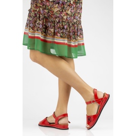 Punaiset Filippo DS3913 / 22 Rd nahkasandaalit punainen 1