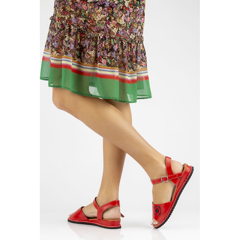 Punaiset Filippo DS3913 / 22 Rd nahkasandaalit punainen 1