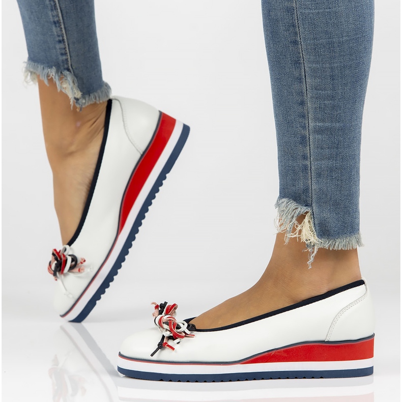 Nahkabalerinat Filippo DP2159 / 22 Wh valkoinen 1