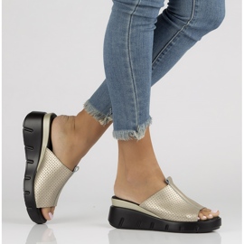 Nahkaiset tossut Filippo DK3594 / 22 Go golden kultainen 1