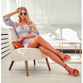 FW1 Naisten sandaalit, joissa on Cubic Zirconia Red Linette punainen 2