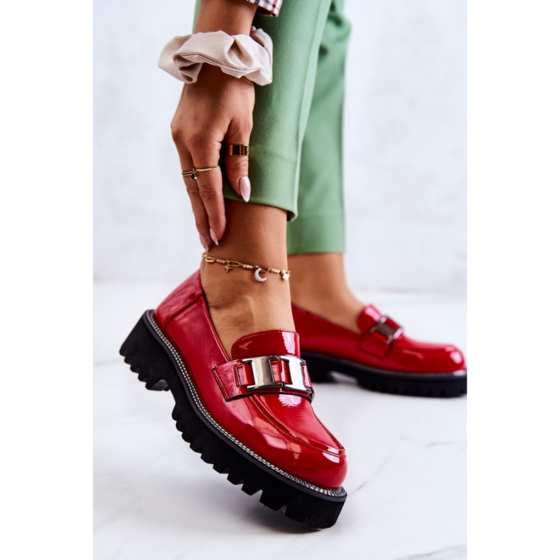 S.Barski Punaiset kiiltonahkaiset Corine-kengät punainen 1