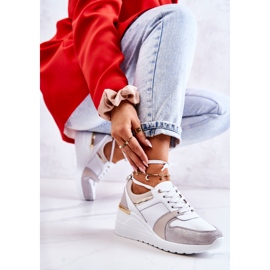 S.Barski Nahkaiset urheilukengät kiilalla valkoinen ja harmaa Rayana 1