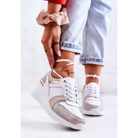 S.Barski Nahkaiset urheilukengät kiilalla valkoinen ja harmaa Rayana 2