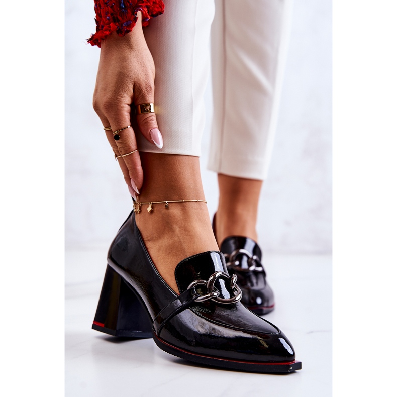 S.Barski Tyylikkäät pumput mustalla callimilla 1