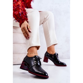 S.Barski Lakatut vetoketjulliset kengät musta ja punainen Laurosa 8