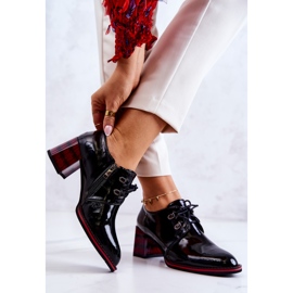 S.Barski Lakatut vetoketjulliset kengät musta ja punainen Laurosa 2