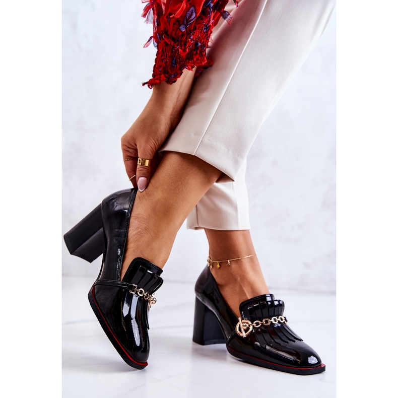 S.Barski Lakatut trendikkäät mustat Jenice-pumput 2