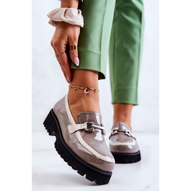 S.Barski Lakatut naisten loaferit beige-valkoinen Cassida 2