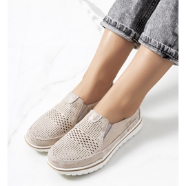 Wiggen beige nahkakengät kultainen 1