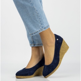 Nahkakengät Filippo DP1328 / 20 Nv laivastonsininen keltainen 2