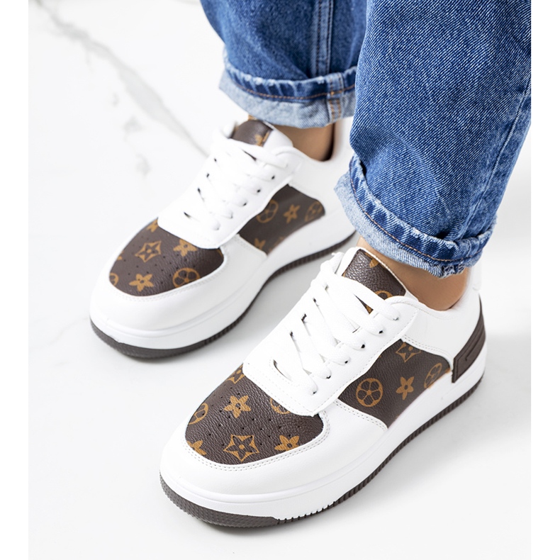 BM Djenna naisten valkoiset ja ruskeat tennarit valkoinen keltainen 1