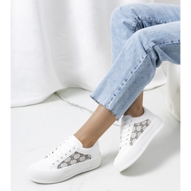 Valkoiset lenkkarit Birkett-alustalla valkoinen harmaa 2