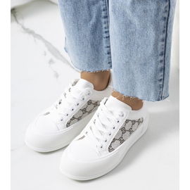 Valkoiset lenkkarit Birkett-alustalla valkoinen harmaa 1