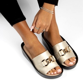 Nahkaiset tossut Filippo DK3590 / 22 Go golden kultainen 3