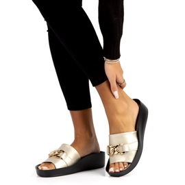 Nahkaiset tossut Filippo DK3590 / 22 Go golden kultainen 2