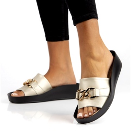 Nahkaiset tossut Filippo DK3590 / 22 Go golden kultainen 1