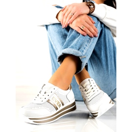 Ever Naisten urheilukengät Filippo DP1414 valkoinen ja kulta kultainen 2