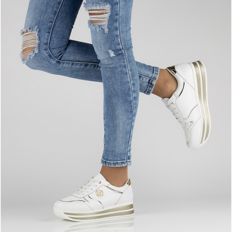 Nahkalenkkarit Filippo DP3682 / 22 Wh valkoinen 1