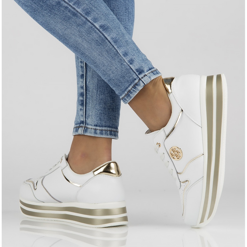 Nahkalenkkarit Filippo DP3682 / 22 Wh valkoinen 2