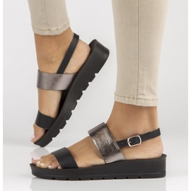 Filippo DS3612 / 22 Bk mustat sandaalit hopea 1