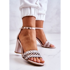 Lewski Shoes Nahkasandaalit Openwork Lewski 2869 Pearl Pink beige vaaleanpunainen 2