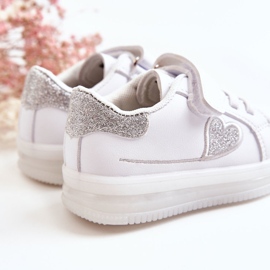 PA1 Lasten nahkaiset urheilukengät tarranauhalla, valkoinen Baylene 2